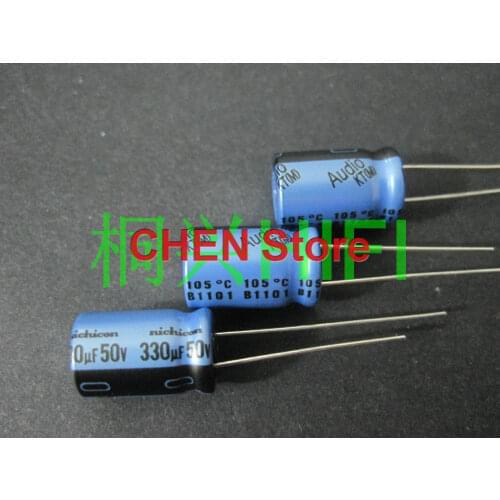 20PCS/50PCS brand new NICHICON KT Audio 50V330UF 10x16mm Aluminum electrolytic capacitance 330uf 50v blue 330uf/50v