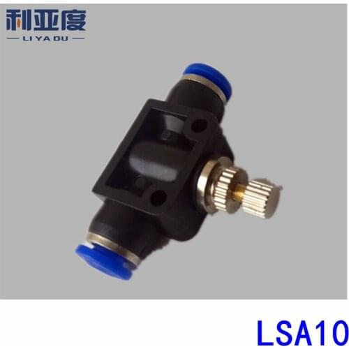 20pcs/lot LSA10 Black/White Pneumatic components trachea fast connection-peg flow-limiting valve LSA pipeline throttle valve