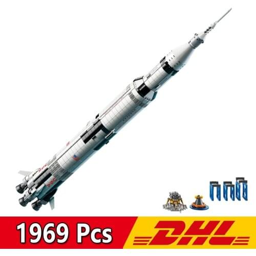 USA The Apollo Saturn V Launch Vehicle 1969Pcs Building Blocks Kits Bricks Children Toys