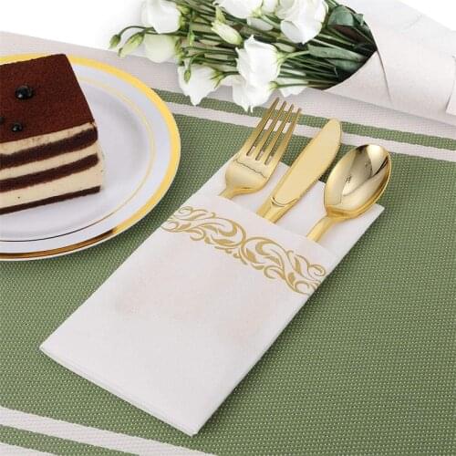 25-100pcs Disposable Towels Luxury Wedding Party Hand Towel Durable Decorative Bathroom Hand Napkins Gold Silver White Tissue