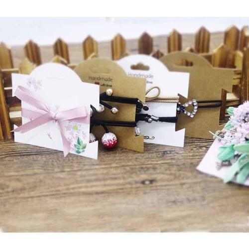 50pc 9x10cm white/brown color hair card gold earring necklace card DIY handmade with love bracelet hair ornament package