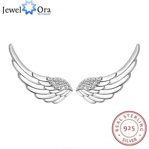 925 Sterling Silver Fashion Stud Earrings 2021 Angel Wing Earrings For Women Cute Jewelry Anniversary Gift( Jewelora EA103022 )