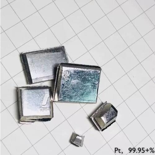 99.95% Platinum metal Block element 78 sample