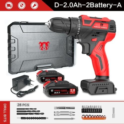 PowerPanda 21V Cordless Drill Driver Screwdriver Power Driver Lithium-Ion Battery 25+1 Settings