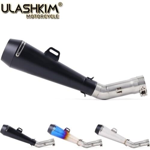 Motorcycle Full System Muffler Escape Exhaust Middle Link Pipe Accessories Slip On For Yamaha Fazer FZ8 FZ8N FZ800 2010 to 2015