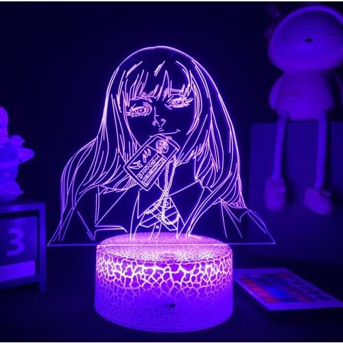Anime Lamp Yumeko Jabami From Kakegurui Compulsive Gambler Gift for Bedroom Decor Nightlight Cute Japanese Waifu Led Night Light