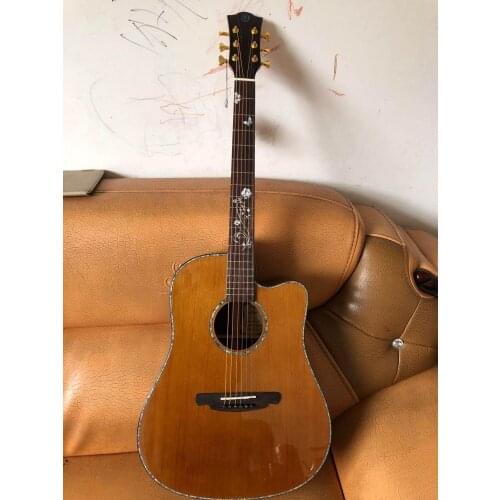 Free shipping stock clearance AAAA all solid wood guitar custom guitar 41 inches cutaway handmade solid cedar acoustic guitar