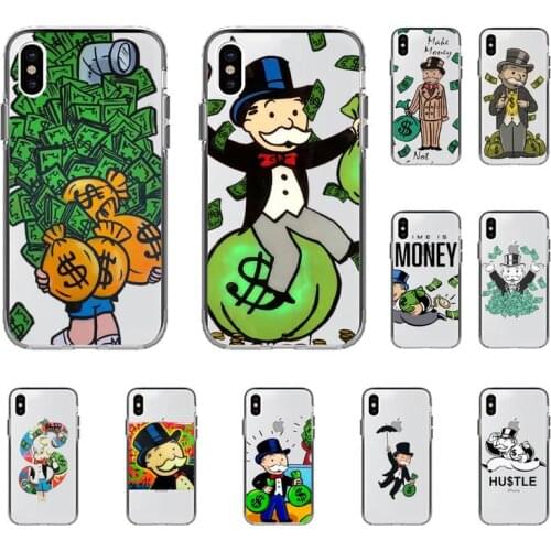 Yinuoda Dollar Alec Monopoly Phone Cases for iPhone 8 7 6 6S Plus X 5S SE 2020 XR 11 12 pro XS MAX