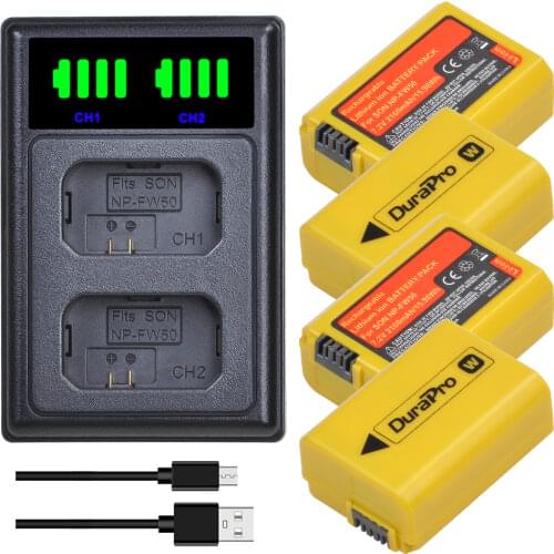 2x 2160mAh NP-FW50 NP FW50 Li-ion Battery + LED Charger For Sony A6000 A5000 NEX-3 NEX-7 NEX-5N NEX-F3 NEX-5C Alpha 7R II Camera