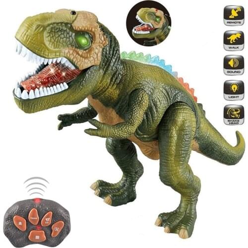 Remote Control Animal Model Electric RC Dinosaur Kids Pet Toys Tyrannosaurus Rex Eyes Shine Walk Sounds For Boy Children Gift