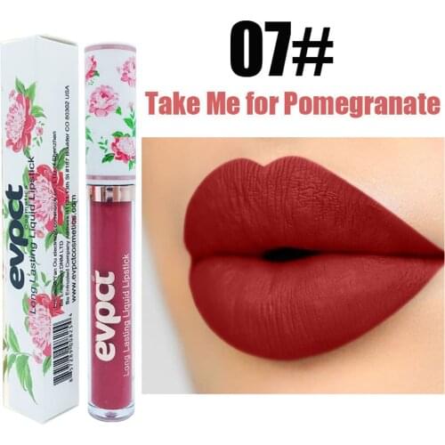 Evpct Lips Makeup 1 Pcs Matte Lip Gloss Maquiagem Brand Matt Lipstick Women Make up Cosmetics Mate Batom Beauty Lipgloss