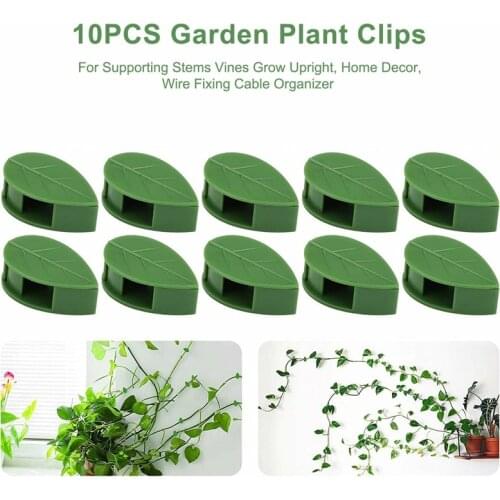 10 x Plant Climbing Wall Fixer Vines Clips Leaves Wall Self-Adhesive Vine Plant Clip Holder Garden Plant Leaf Shape Clips Decor