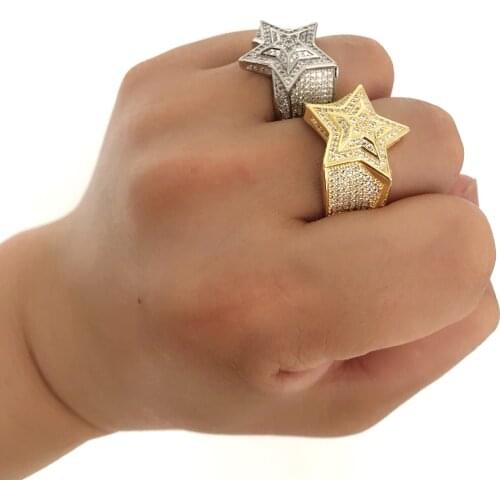Hot Sale Jewelry The Hip Hop King Copper Mens Color Ring Exaggerate Big Rings High Quality Iced Out Crystal Cz