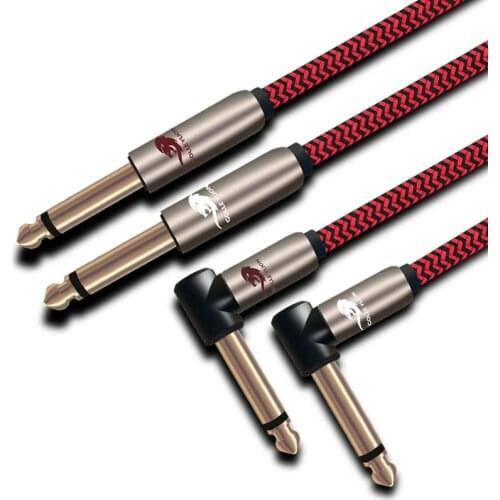 HIFI Dual 6.5mm to Dual 6.5mm Audio Cable 1/4" TS Jack 2 6.5mm to 2 6.5mm for Amplifier Mixer Electronic Organ Guitar OFC Cable