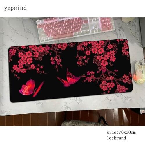 Flower Butterfly mouse pad 70x30cm mousepads big gaming mousepad gamer Halloween Gift personalized mouse pads keyboard pc pad