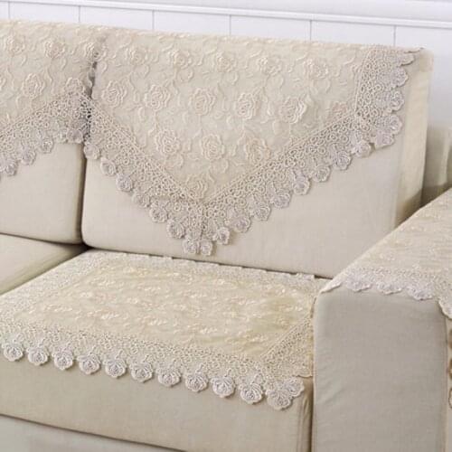 Top Embroidery lace sofa backrest towel European style slip cover quality sectional sofa armrest towel living room decoration