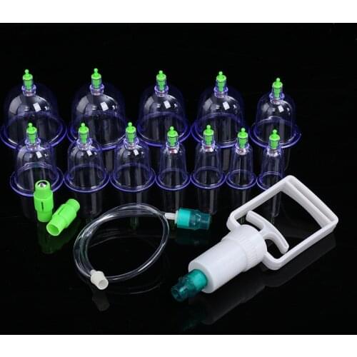12 Cups Medicine Vacuum Pumping Cupping Effective Healthy Blood Circulation Physical Therapy Device Body Massager Health Care