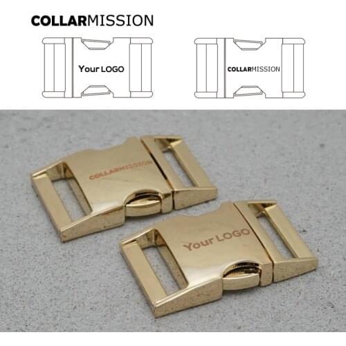 Metal engraved side release curved buckles durable hardware strong security lock puppy cat collars diy parts Zinc Alloy CK25J02