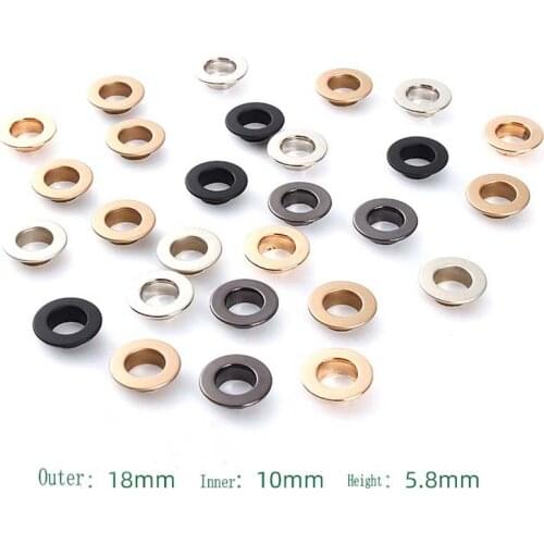 100 sets/pack (Outer diameter) 18mm (internal) 10mm (high) 4.5mm copper Flat side eyelets metal curtain grommets Eyelet