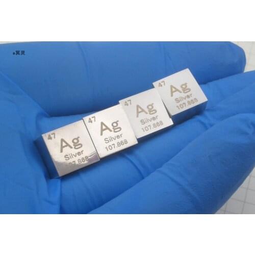 Metallic Silver Polished Silver Cube Periodic Phenotype Cube High Purity Silver Ag Greater than or Equal to 99.9