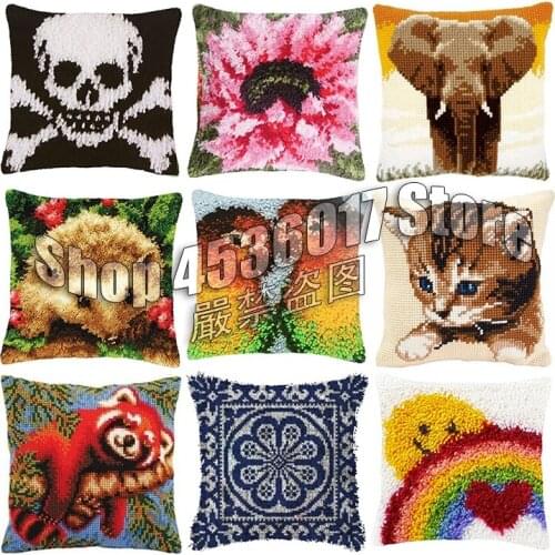 Cartoon carpet embroidery kits cushions cross-stitch pillow tapestry kits latch hook kits embroidery carpet Gift Cute animals
