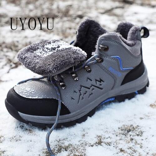 Men Hiking Shoes Waterproof Leather Shoes Climbing & Fishing Shoes New Outdoor Shoes Men High Top Winter Boots Trekking Sneaker