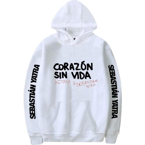 Sebastian Yatra Print Autumn and Winter Holiday Men/Women Pure Cotton Fleece Hooded Novelty Sweet Streetwear