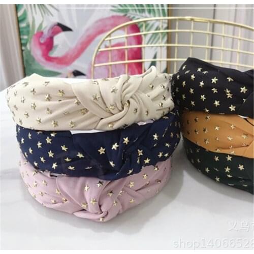 Solid Cute Star Cross Knot Headbands for Women Girls Stamping Hairband 2021 Fashion Hair Hoop Bands Bohemian Hair Accessories