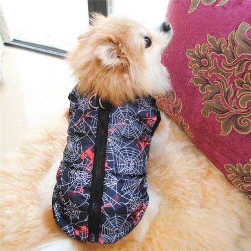 Pet Clothes Puppy Vest Warm Dog Coat For Small Middle Dogs Winter Windproof Pets Dog Zipper Jacket Coat With Leash Ring