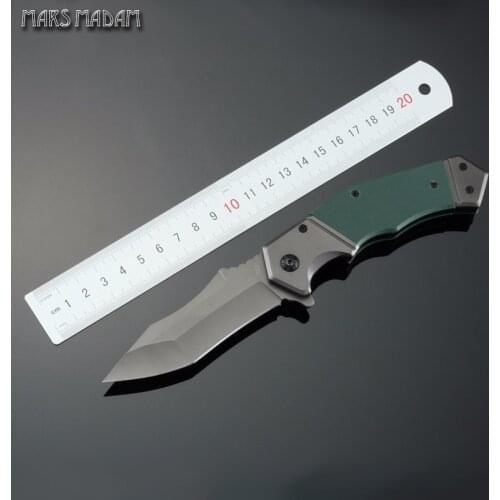 The sharp 5Cr13Mov STEEL Titanium Tactical Folding Survival Pocket Knife G10 Handle gift knife