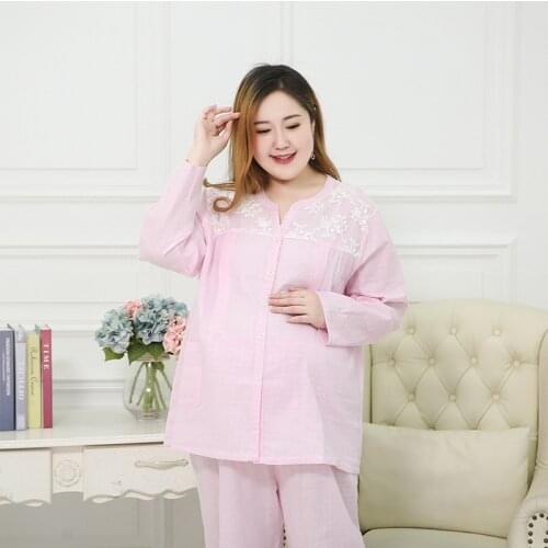 Maternity pajamas set mothers postpartum breastfeeding clothes summer large size ladies loose home pants