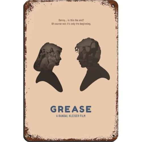 Classic Song And Dance Love Grease Movie Poster 12 Tin Sign Metal Pub Club Cafe bar Home Wall Art Decoration Poster Retro