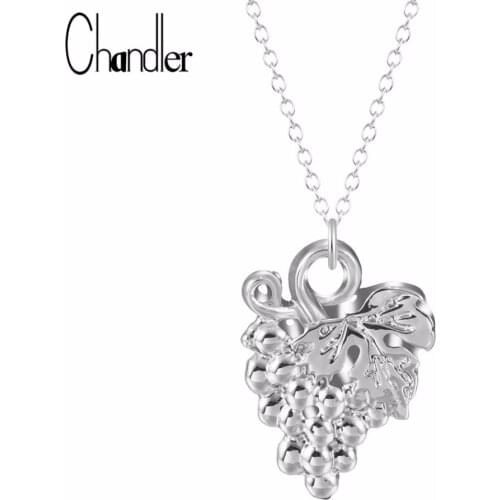 Chandler Alloy Grape Cluster Pendant Necklace Statement Infinity Fashion Fruit Pattern Kids Students Gifts Wholesale 10 pcs/lot
