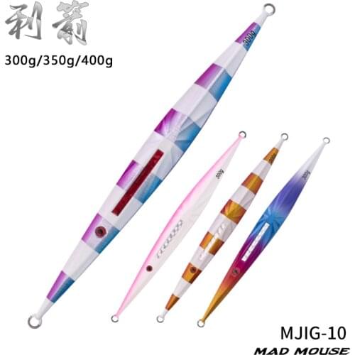 MADMOUSE Deep sea fishing jig lure Strip Shape fast jig bait Lure Slow jig fishing jig 300g 350g 400g jig Matel