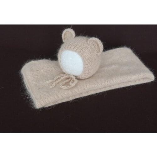 Fluffy Wrap Basket Stuffer Newborn Stretch Wrap Set 8 Colors Knitted Baby Hat and Wrap Newborn Photograpy props