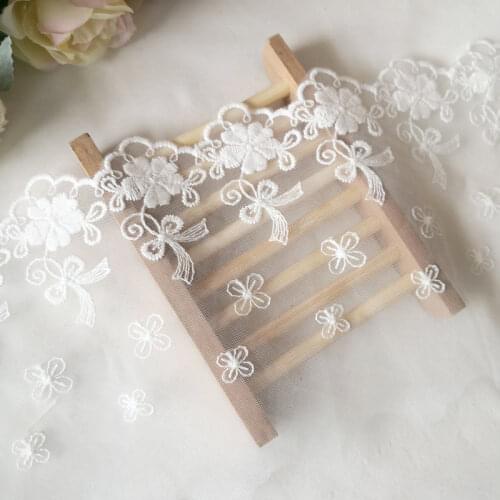 19 yards/lot 10cm Mesh embroidery Lace fabric DIY Garment needlework sewing Handmade accessories dress edge decoration 457