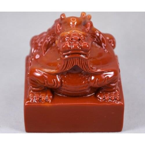Shoushan Stone Dragon Seal Qin Shihuangs Unique Store Ornaments signet Chinese Lucky mascot Pixiu signet Pixiu Stone Decoration