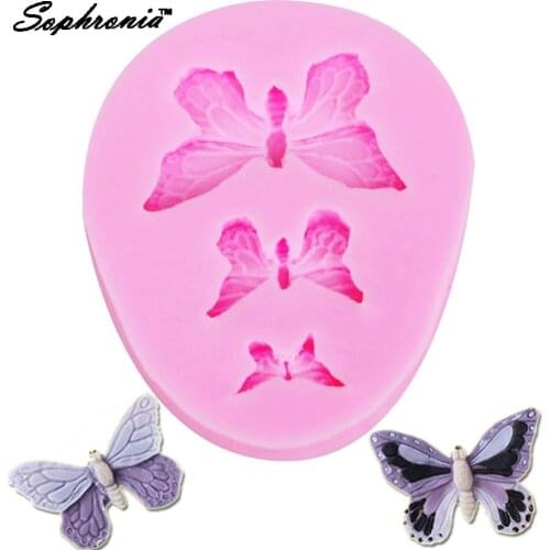 Sophronia M022 Three Butterfly 3D Silicone Fondant Mold Chocolate Mold Cake Decorating Tools Baking Tool DIY Cake Tool