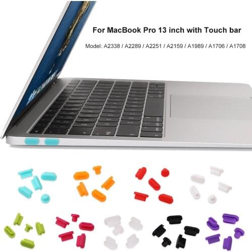 Silicone Anti-dust Plugs Protector for MacBook Pro 13 inch 2020 A2338 A2289 A2251 Touch bar Laptop Dust Plug Ports Case Cover