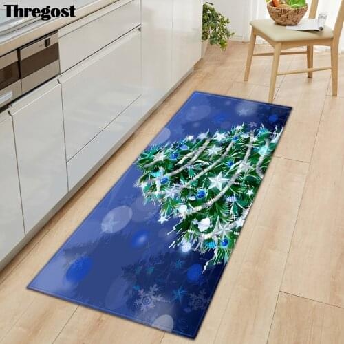 Thregost Kitchen Carpets and Rugs Indoor Doormat 3D Floor Mat Soft Warm Water Absorbent Rug Christmas Decorations for Home
