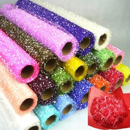 50cm 4Yards/roll Snowflake Tulle Yarn Flowers Packaging Wrapping Gift Packing Materials Wedding Decoration Party Supplies