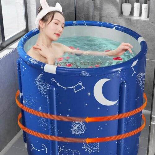 Bath Bucket Adult Folding Household Bath Heating Childrens Bath Bucket Bidet Whole Body Bathtub Bath Bucket Artifact