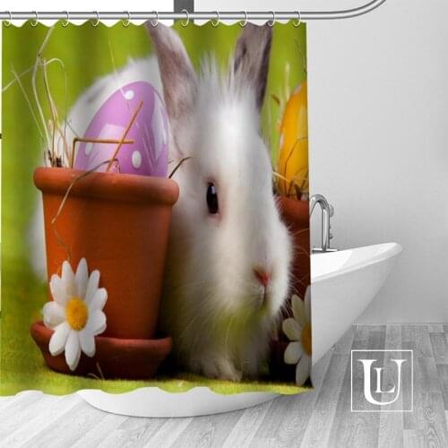 Custom Rabbits Curtain Fabric Modern Shower Curtain bathroom beautiful Curtains Bath decor