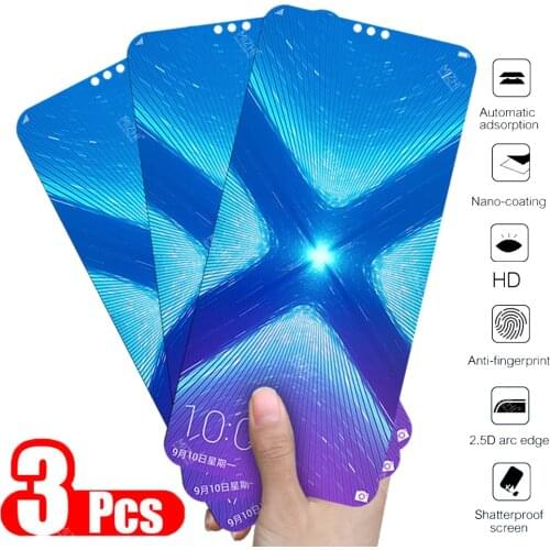 3pcs tempered glass for huawei honor 8x 8a 8c 8s 8 lite screen protector on honer 8 a c s a8 c8 s8 8lite protective glass film