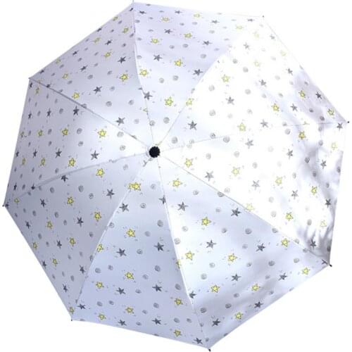 2021 Stars ANTI-UV Foldable Umbrella Rain Women Mini Flower Umbrella For Women Windproof Ultralight Umbrellas Female