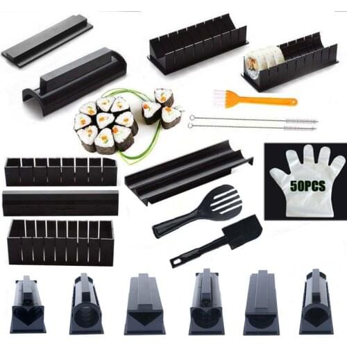 11Pcs/Set Sushi Maker Equipment Kit,Japanese Rice Ball Cake Roll Mold Sushi Multifunctional Mould Making Sushi Tools