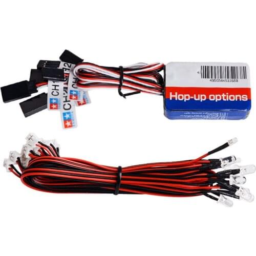 12 LED Lights Steering Brake Smart System Flash Lighting for 1/8 1/10 TAMIYA RC Car Parts Accessories