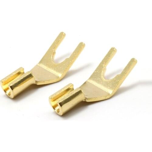 12Pcs SY1505 Hifi Audio Gold Plated Speaker Y Spade For Speaker Cable