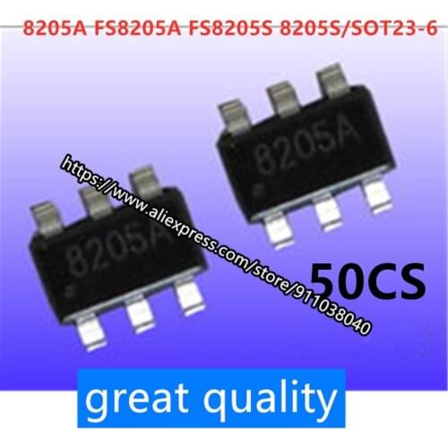 50PCS/LOT New 8205A FS8205A FS8205S 8205S SMD SOT23-6 lithium battery protection IC