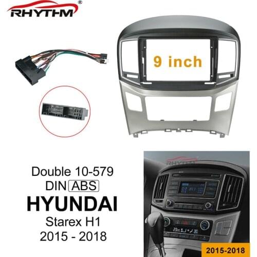 9 Inch Car Fascia For HYUNDAI Starex H1 2015-2018 Double Din Car dvd Fascias Frame Audio Fitting Adaptor Facia Panel Dashboard